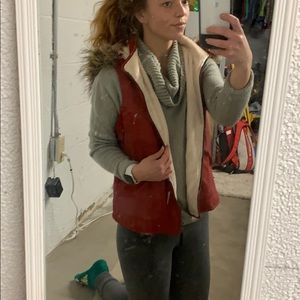 Red fleece lined vest